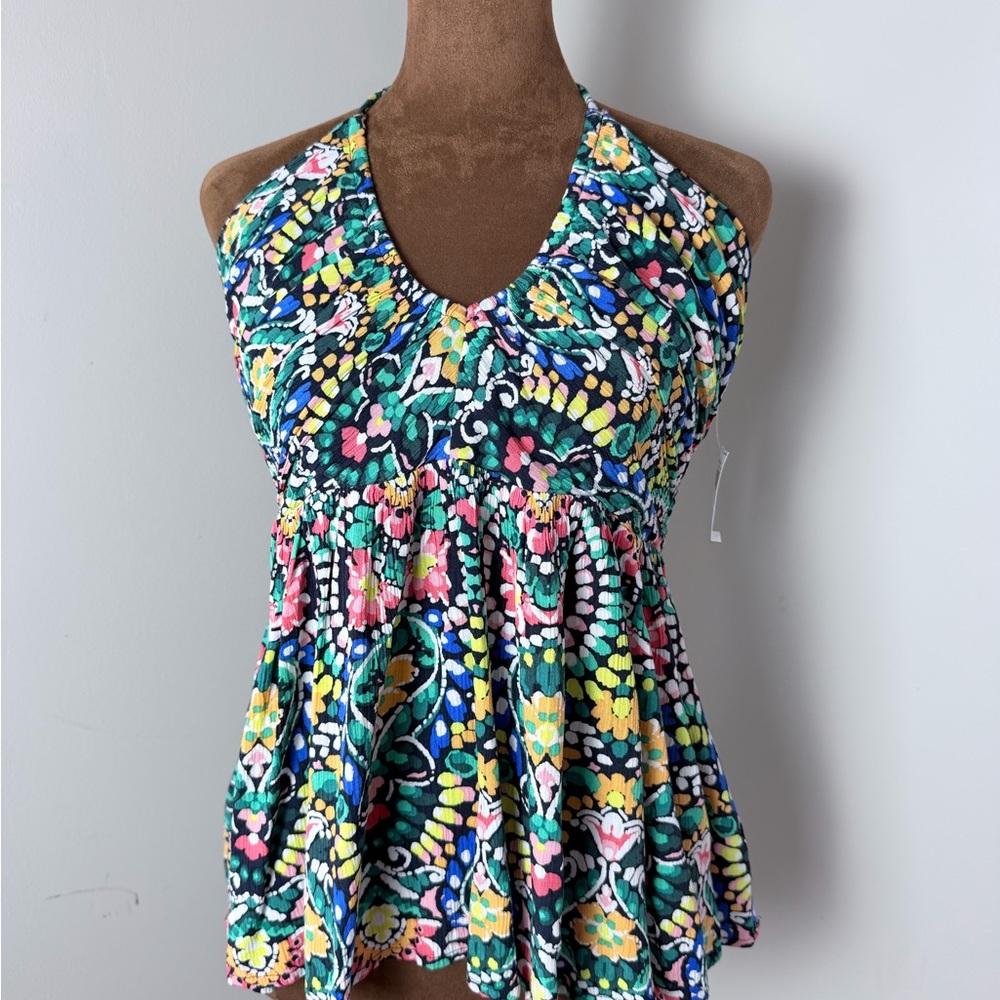 NWT Floral Halter Neck Women Top